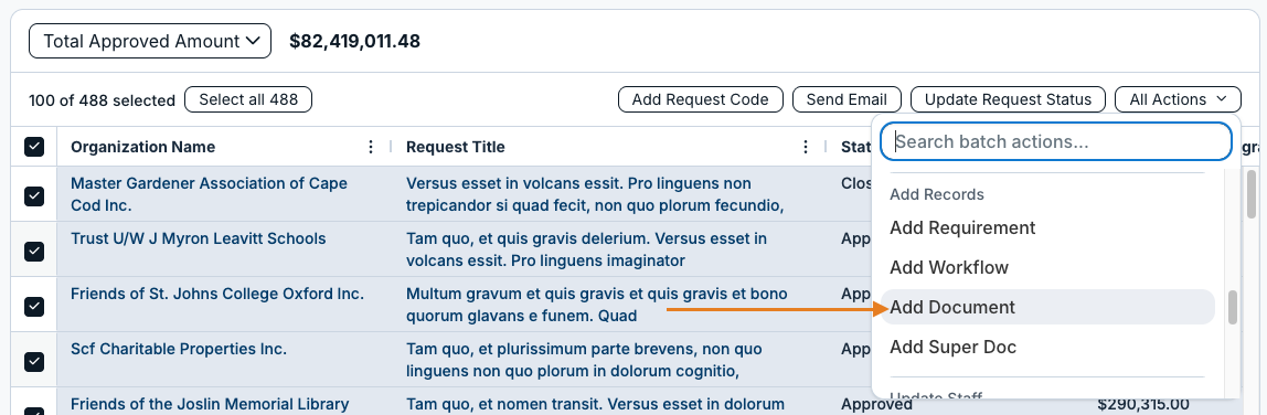 add document option