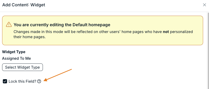lock this field checkbox