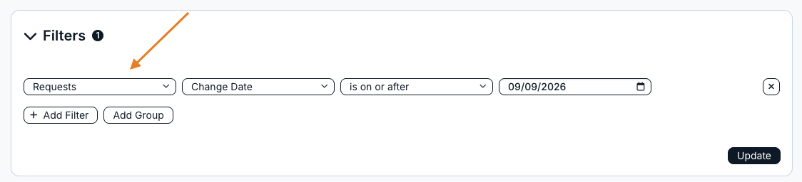 record type dropdown
