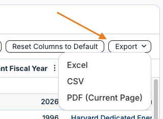 export button