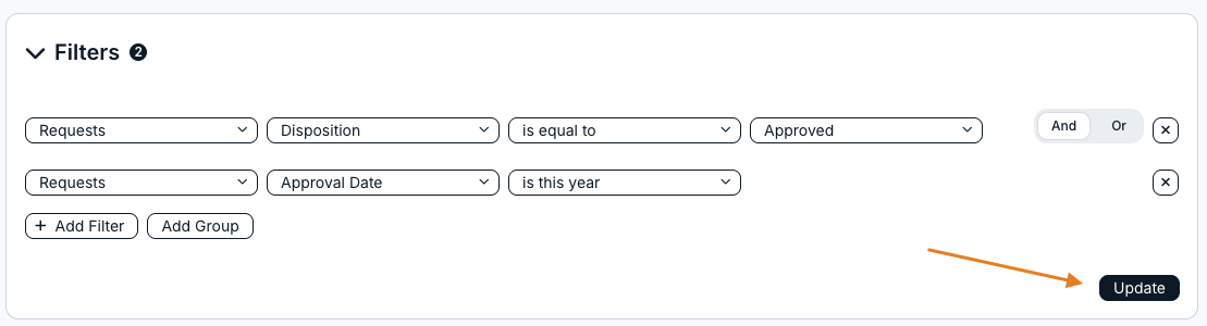 update button
