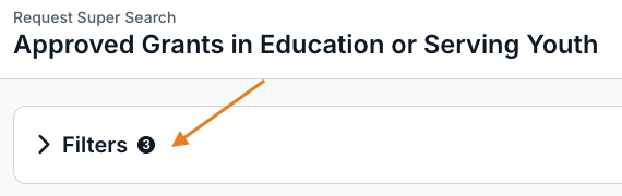 filters dropdown