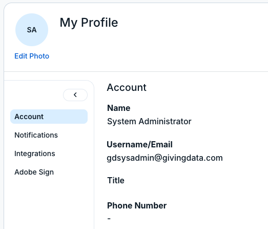 account tab
