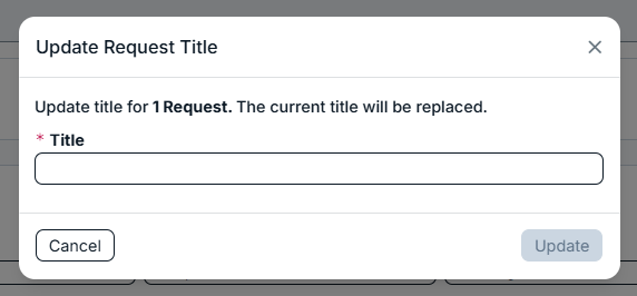 update request title modal
