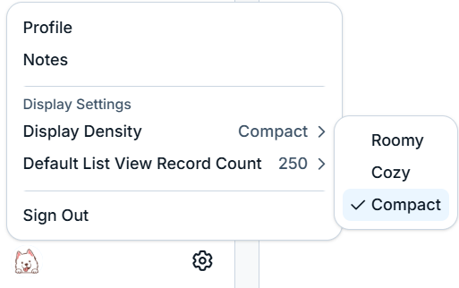 profile display settings